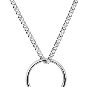 Men's Tungsten Ring Necklace – Featuring a Silver Circular Ring Pendant