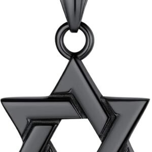 Men's Star of David Necklace – 18K Gold, Stainless Steel, or Black Finish – Gift Box Included
