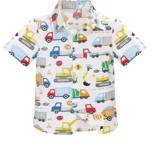 Toddler Boys' Hawaiian-Style Short-Sleeve Button-Front Shirt/T-Shirt (Beach-Print Top, Ages 1-7)